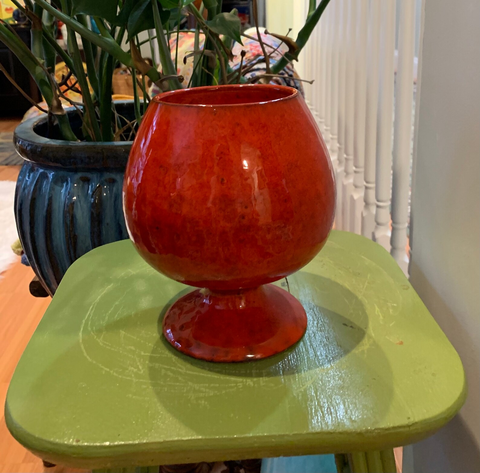 Vintage Mid Century Modern Art Pottery Planter Burnt Orange Etsy