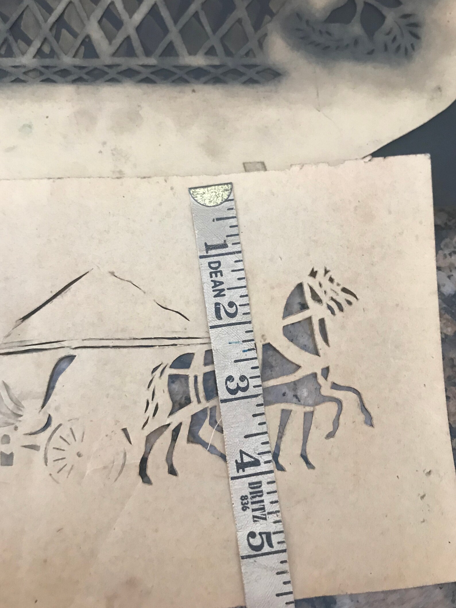 Antique Stencil Patterns Bowl Fruit Horse Carriage Toleware Etsy