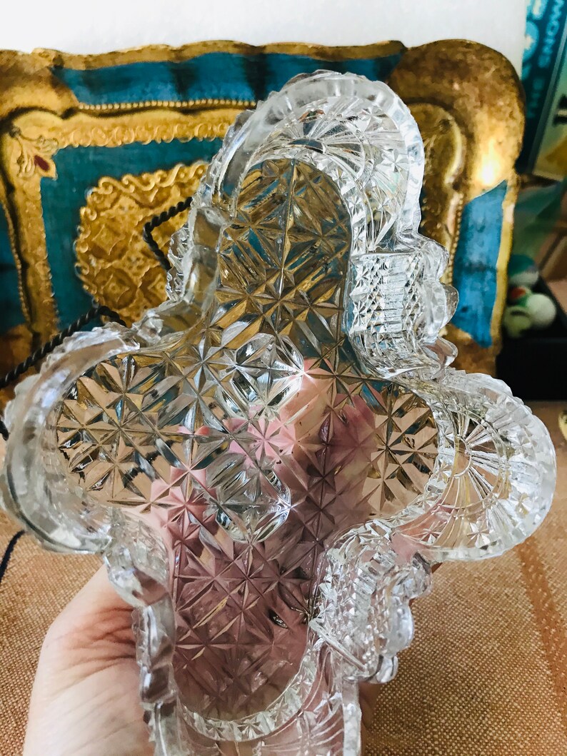 Antique Pressed Etched Cut Glass Castor Set Cruet Ornate Etsy