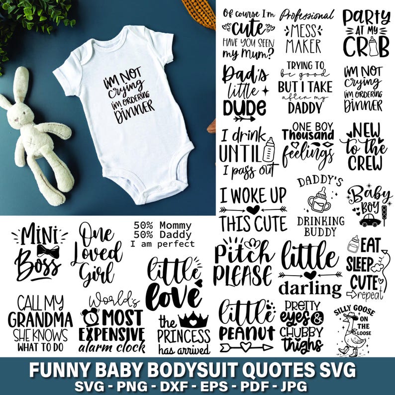 Funny Baby Quotes SVG Bundle | Onesie Designs (digital Download) - Etsy