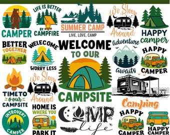 Camping SVG Bundle: Wilderness Adventure Cut Files (Digital Download)
