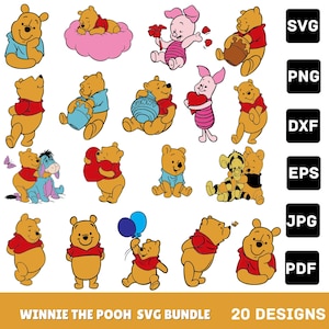 Cute Bear SVG | Pooh Kawaii Baby Bear Clipart | Woodland Animal SVG for Cricut & Silhouette | Nursery Bear PNG | Sublimation Designs