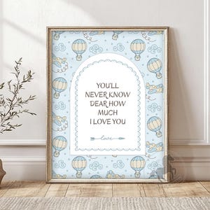Baby Boy Nursery Wall Art, Printable Boy Nursery Decor, I Love You Quote Poster Print, Digital Download