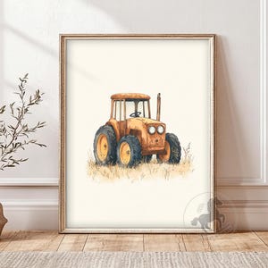 Baby Tractor Nursery Art | Vintage Farm Vehicle Wall Print for Kids | Playroom Decor | Printable Digital Download