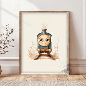 Baby Train Nursery Art: Vintage Watercolor Railway Print (Digital Download)