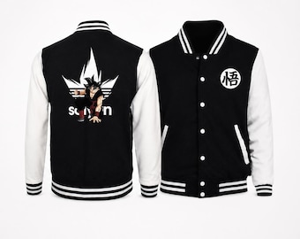 Varsity Jacket Saiyan Hoodie Baseball Jacket Streetwear Cosplay Gift ドラゴンボールZ 孫悟空 サイヤ人 フーディー バーシティジャケット｜ベースボールジャケット