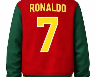 Portugal Varsity Jacket Ronaldo 7 Football Fan Letterman Style Apparel