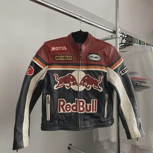 Red bull racing leather jacket - Etsy 日本