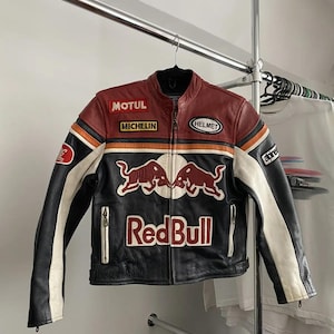 Red bull racing leather jacket - Etsy 日本