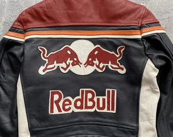 Vintage Redbull Leather Jacket: Motogp Biker Style Gift for Him