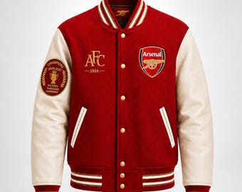 Personalized Arsenal Champions Varsity Jacket, Custom Football Fanwear, Gunners Style outerwear