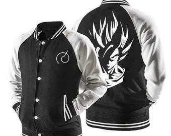 Varsity Jacket | Saiyan Silhouette ドラゴンボールZ 孫悟空 バーシティジャケット｜サイヤ人シルエット｜ベースボールジャケット｜ユニセックス