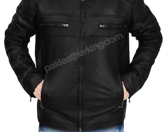 Handmade Men's Genuine Leather Jacket, Slim Fit Outerwear, Fashion Wear, Gift