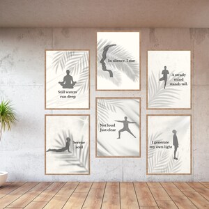 Gelassene Seele druckbare Kunst | 6 Poster | Minimalistische Boho Wohnkultur | Ruhige männliche Silhouetten | Sofort Download