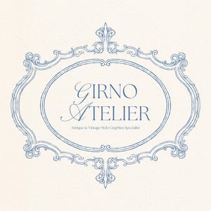 Vintage Baroque Frame SVG: Hand-Drawn Crest Clipart (Digital Download)
