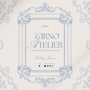 Ornate Rectangular Frame SVG, Vintage Baroque Border Clipart PNG, Antique French Scrollwork for Wedding Invitations and Menus