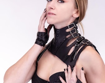 Shimekorosu Leather Posture Collar