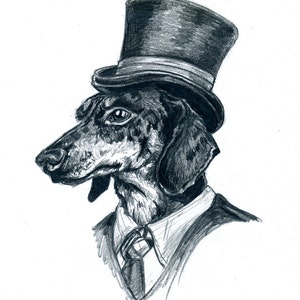 Dapper Dachshund Fashionable Animal Print