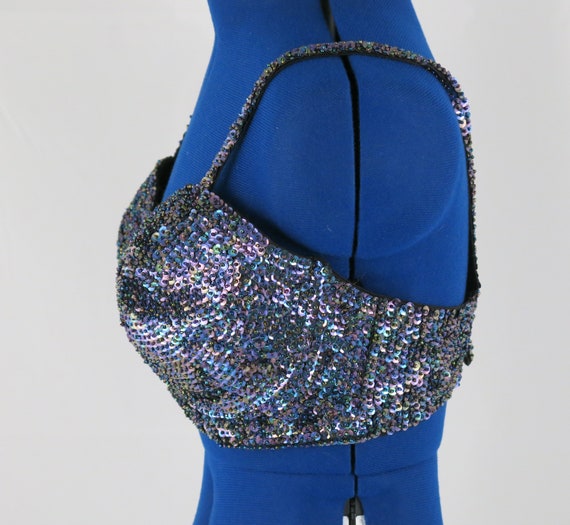 Oil Slick Beaded and Sequined Belly Dance Bra - image 4