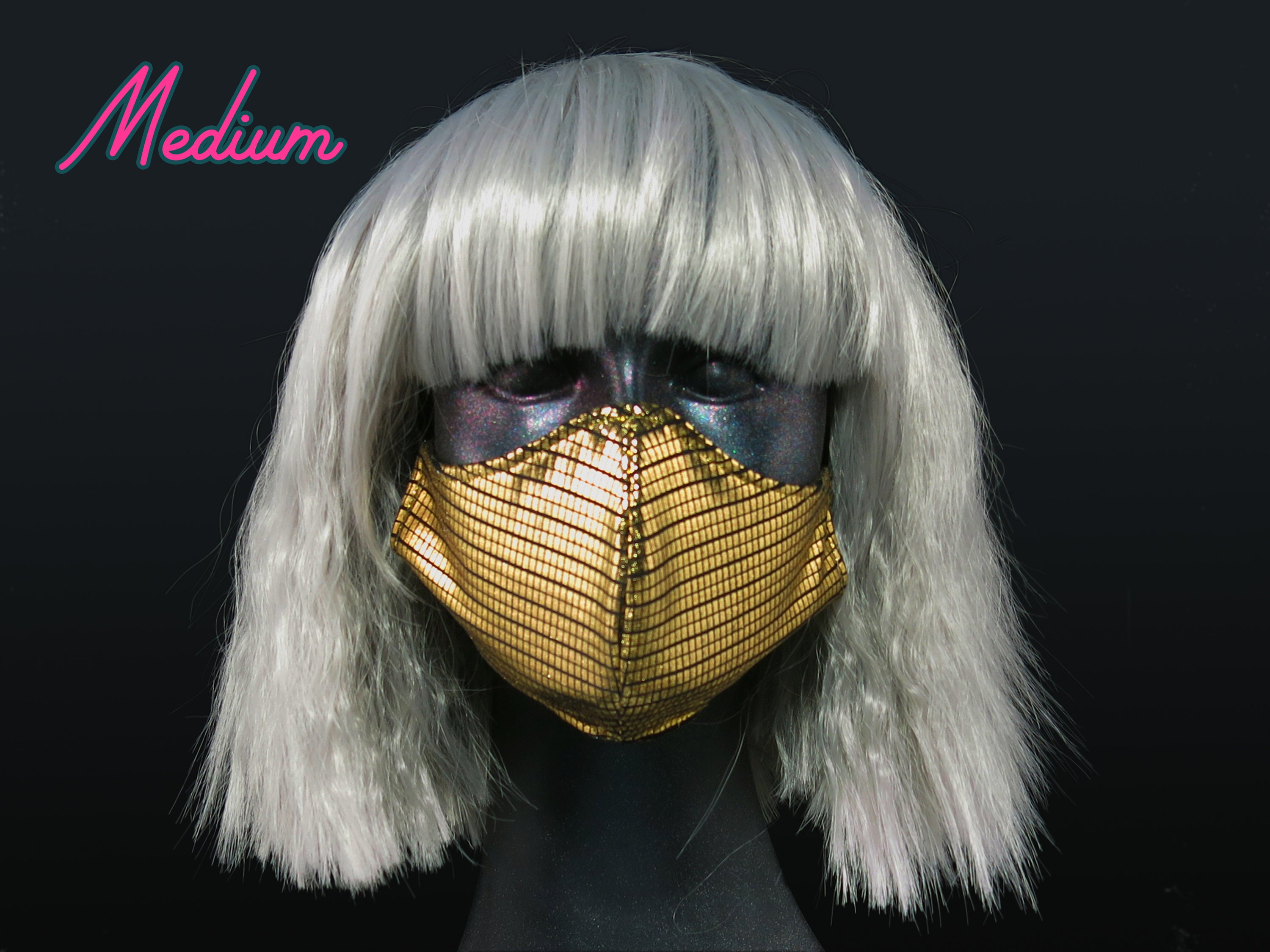 Shiny Gold Disco Ball Face Mask Etsy