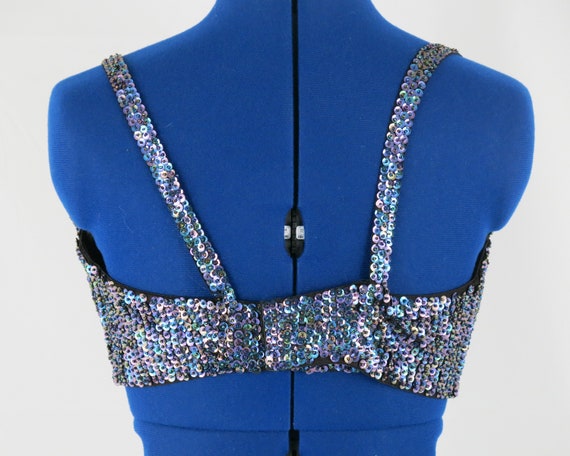 Oil Slick Beaded and Sequined Belly Dance Bra - image 6