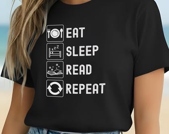 Bücher Liebhaber Geschenk, Eat Schlaf Lesen Wiederholung T-Shirt, Lese Addict Shirt, Bücherwurm Leben Grafik T-Shirt, Bücherwurm Geschenk für sie, zurück zu Schulgeschenk