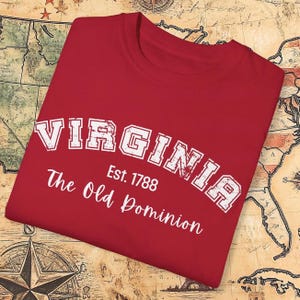 Vintage Virginia Comfort Colors 1717, State tee shirt Virginia, Washington Commanders, University of Virginia tee, Virginia Wahoos varsity