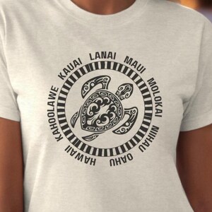 Hawaii Islands Turtle tshirt printed on Comfort Colors 1717, Ethnic Tribal Sea Turtle Tee, Hawaiian Vacation Souvenir tee, Boho Island Shirt