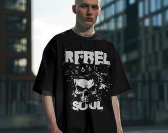 Rebel Soul SVG PNG JPG pdf, Skull Grunge Design, Gothic Biker Shirt Graphic, Edgy Punk Sublimation File