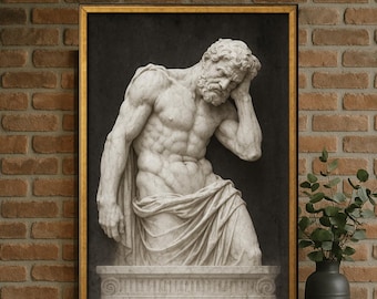 Classical Greek Sculpture Canvas – Ancient Marble Statue Wall Art
