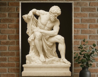 Ancient Greek Sculpture Canvas – Marble Statue Wall Art for Classic Decor