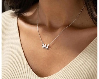 Gold Angel Number Necklace For Woman Personalized Jewerly Silver Number Necklace 111,222,333,444,555,666,777,888,999 Spiritual Angel Number
