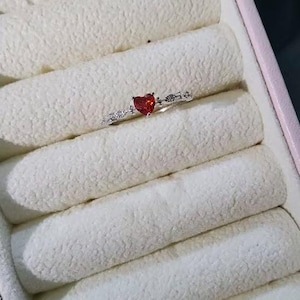 14K Gold Love Heart Ring Gold Ruby Love Ring Gold Love Ring Gold Ring With Love Heart 925 Sterling Silver Ring With Heart Dainty Jewerly