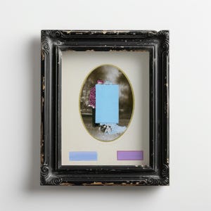 Embroidered Antique Photograph: Mixed Media Art - &quot;The Blue Veil&quot;
