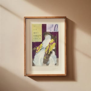 Embroidered Altered Photograph: Mixed Media Female Portrait Art