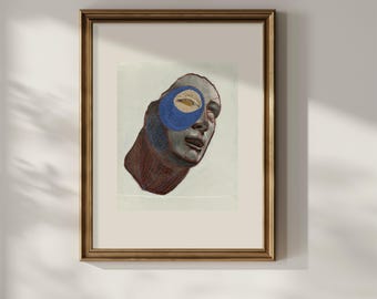 Novus Canon II: Opera d'arte originale ricamata, ritratto vintage cucito a mano, opera d'arte unica e modificata