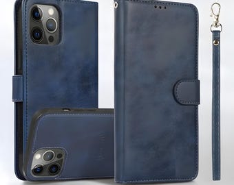 Magnetic PU Leather iPhone Wallet Case: Detachable Double Card Holder