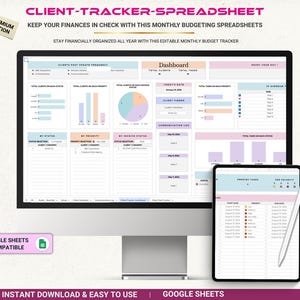 Client Tracker Spreadsheet, Client Management Template, Customer Database Tracker, CRM Spreadsheet, Business Organizer, Google Sheets