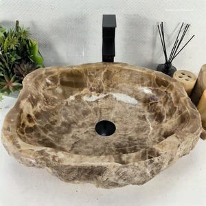 Luxury Handcrafted Natural Onyx Sink | Stone Vessel Sink for Elegant Bathroom Design | 6 Variations