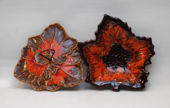 Vallauris cheese platter and fruit bowl - exceptionally beautiful pieces - vintage 1960s
