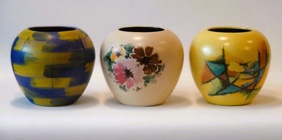 VEB Haldensleben | 3 vintage vases, 3 x model 8409 |West Germany