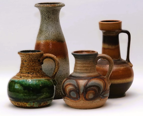 Scheurich 293-26, Dümler Breiden 462/21 en 2x BAY 631-14 | 4 vintage vases West Germany
