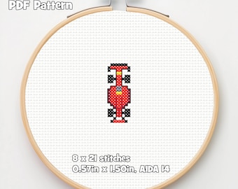 Ferrari Formula Car PDF Cross Stitch Pattern, 2024 Livery, 8w x 21h