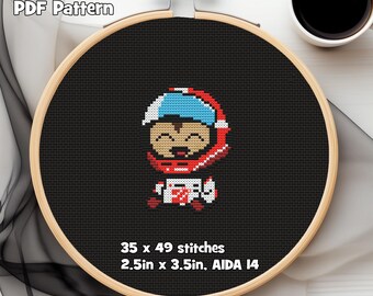 HAAS Formula Chibi PDF Cross Stitch Pattern, 35w x 49h