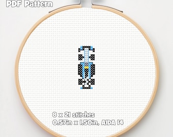 Mercedes Formula Car PDF Cross Stitch Pattern, 2024 Livery, 8w x 21h