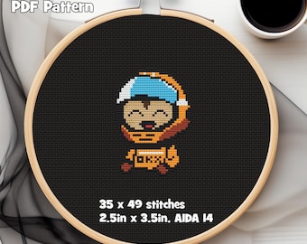 McLaren Formula Chibi PDF Cross Stitch Pattern, 35w x 49h