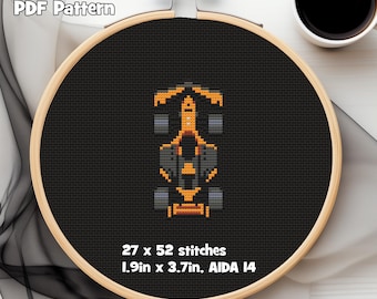 McLaren Formula Car PDF Cross Stitch Pattern, 2024 Livery, 27w x 52h