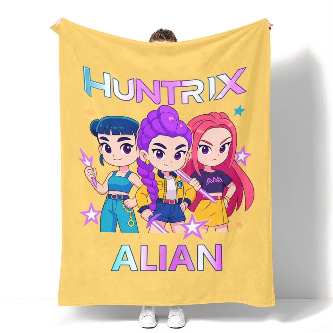 Custom Cute Huntrix Inspired Blanket,gift for Huntrix Fans,custom Kpop ...