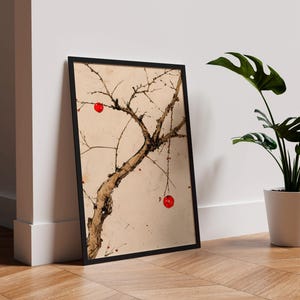 Impressão de arte de parede minimalista Wabi Sabi, pôster de natureza Japandi, decoração de casa estética Zen, decoração de parede orgânica moderna | Quietude de outono