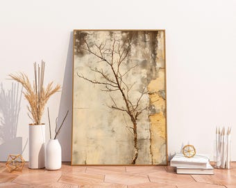 Wabi Sabi Wall Art Print, Minimalist Rustic Nature Poster, Japandi Textured Aesthetic Home Decor | Timeworn Essence